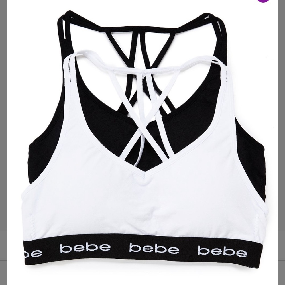 BEBE CRISSCROSS RACERBACK SPORTS BRA SET